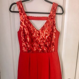 Red sequin formal dress